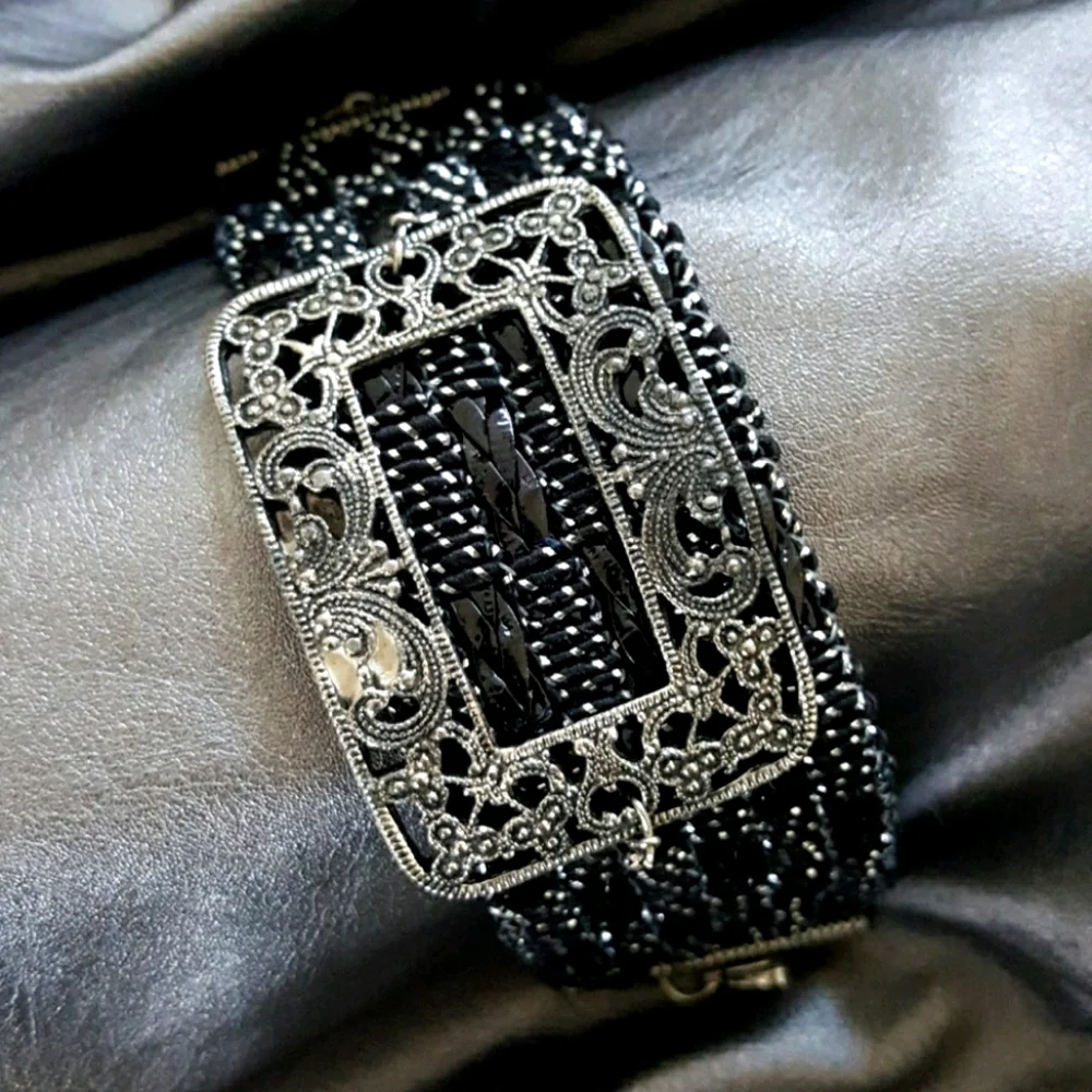 Vintage Buckle And Woven Bracelet
